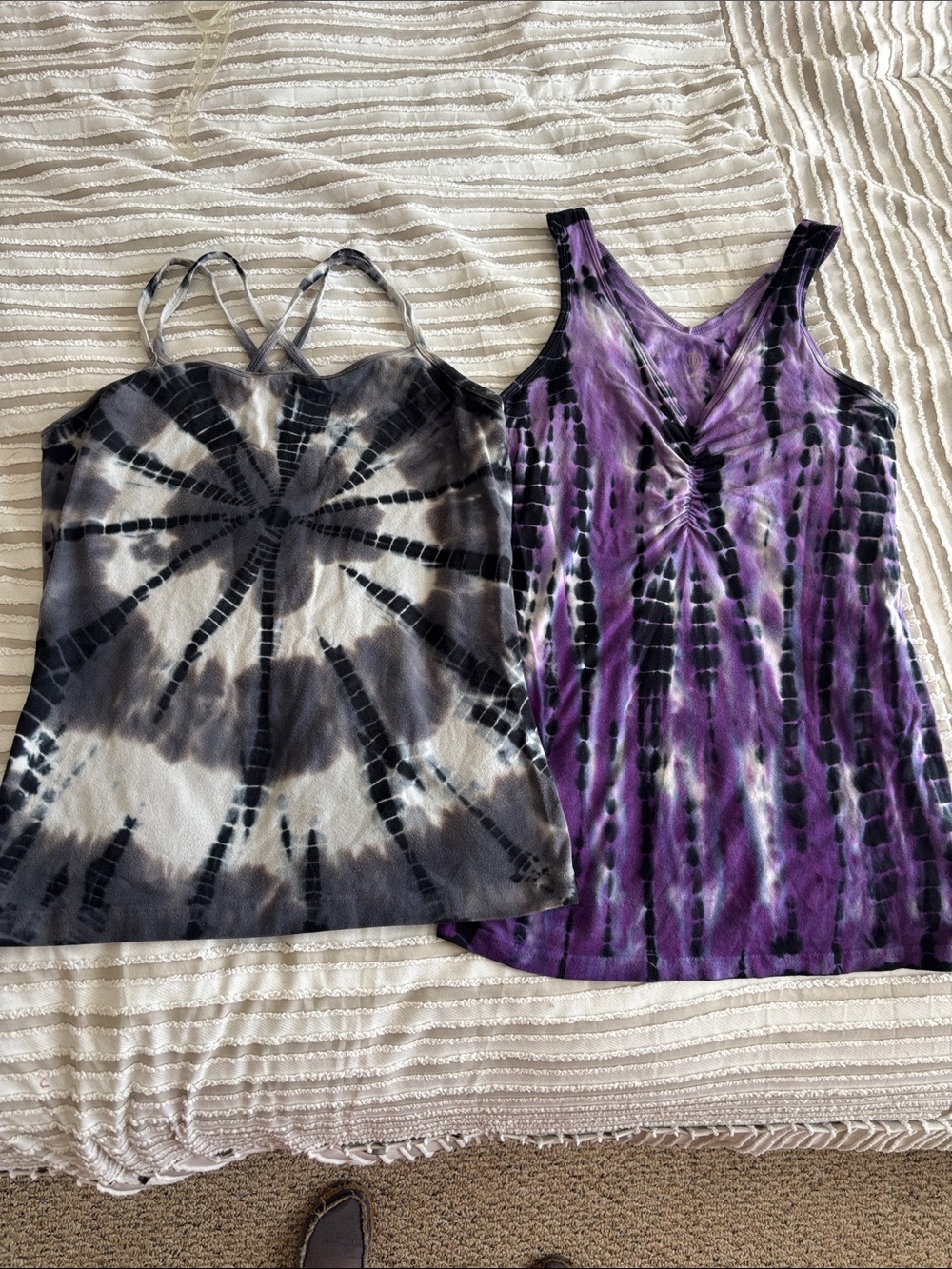 Two Balance Collection tank tops tie-dye